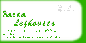 marta lefkovits business card